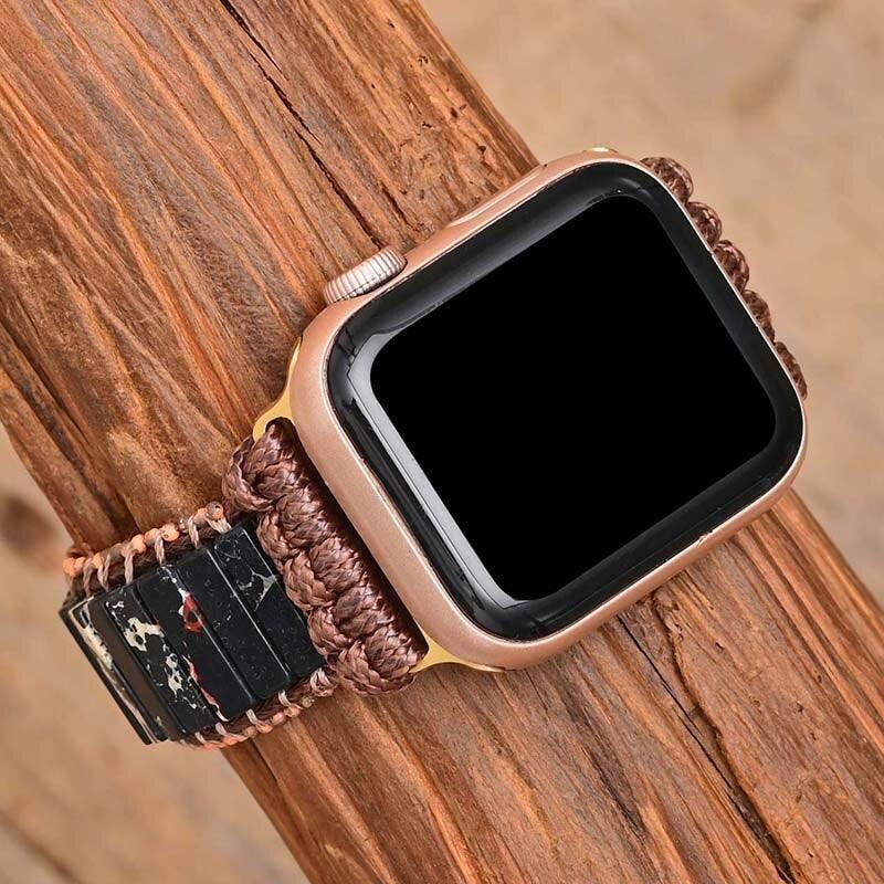 Apple Watch-Armband aus edlem Ebenholz und Kaiserjaspis