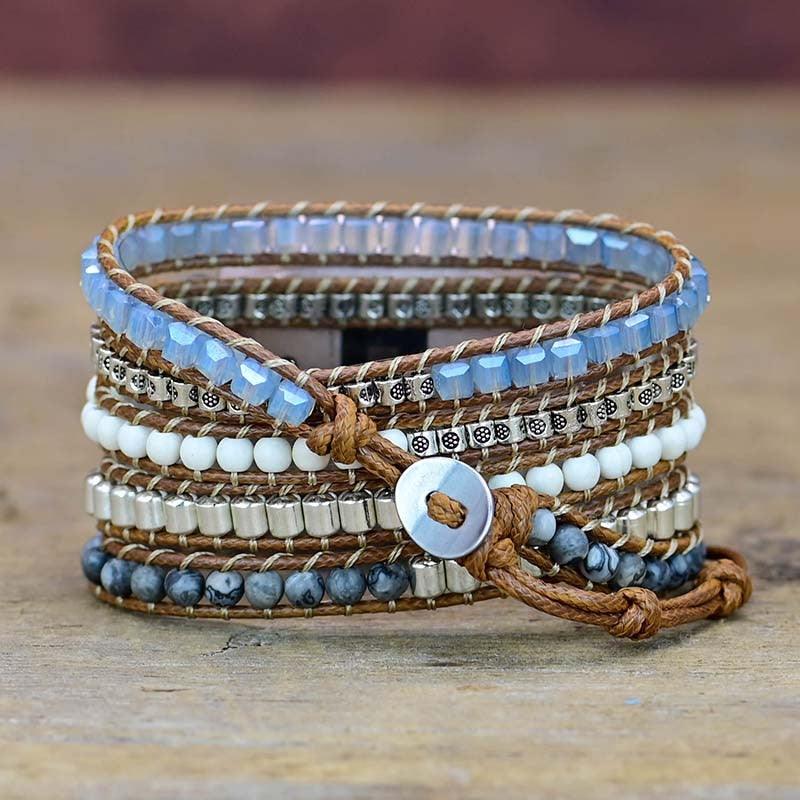 Fitbit-Uhrenarmband "Boho Howlith & Hämatit" für Versa 2