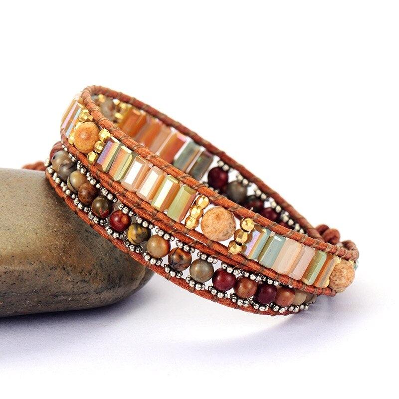 Naturstein-Wickelarmband "Sommer-Boho"