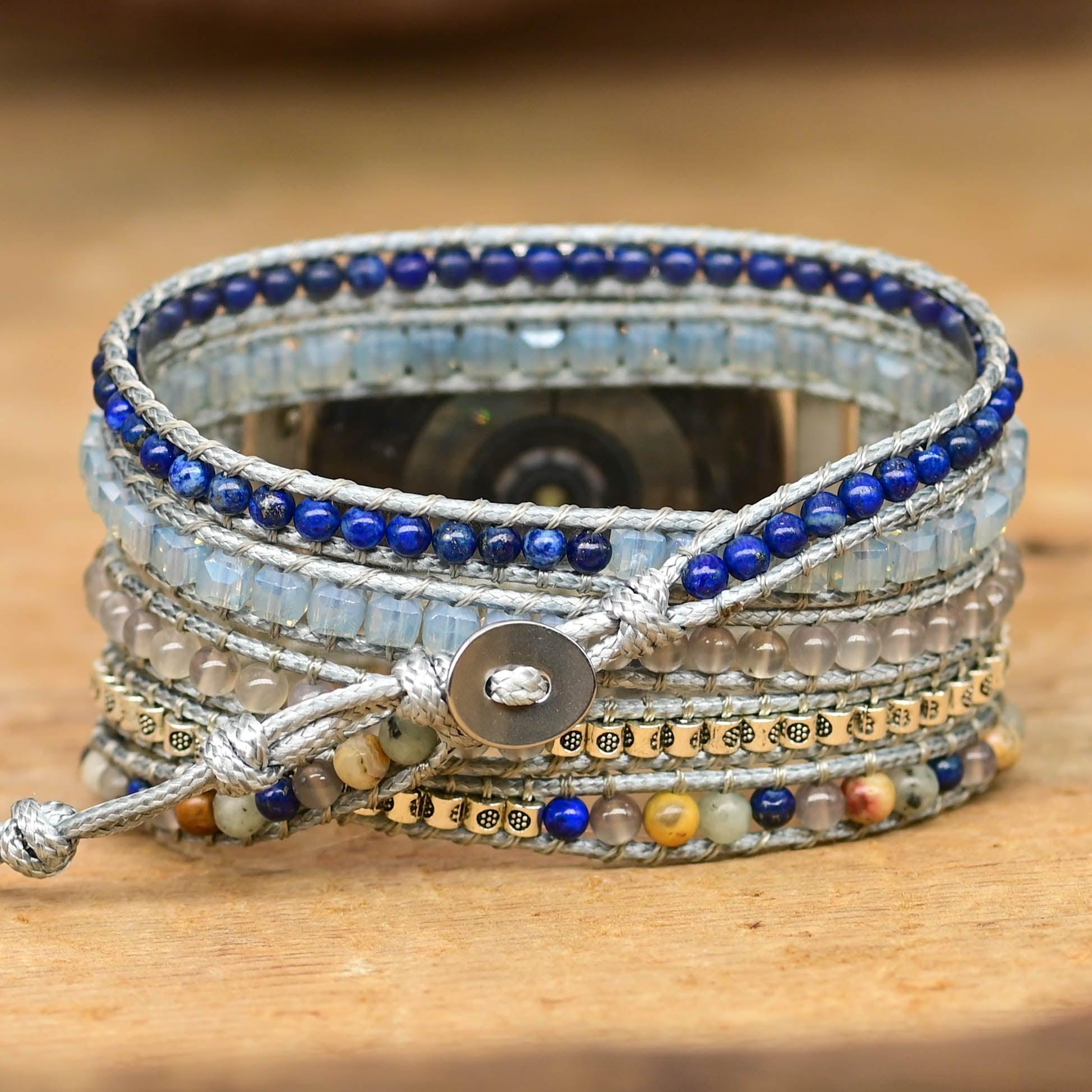 Uhrenarmband "Tiefer Frieden" aus Lapislazuli & Jaspis