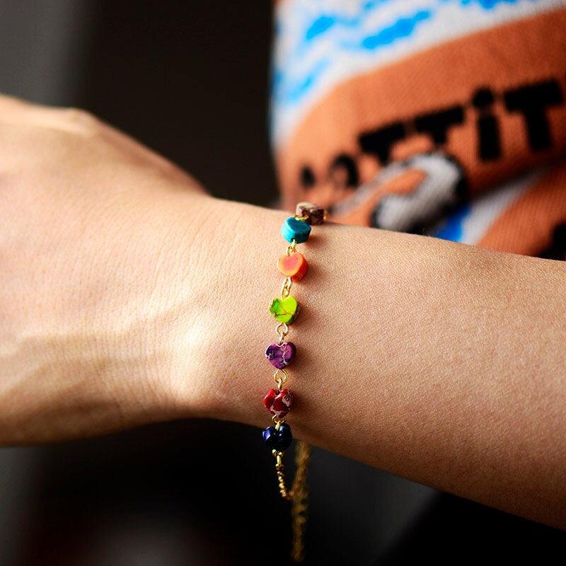 Mein liebstes 7-Chakra-Herz-Jaspis-Armband