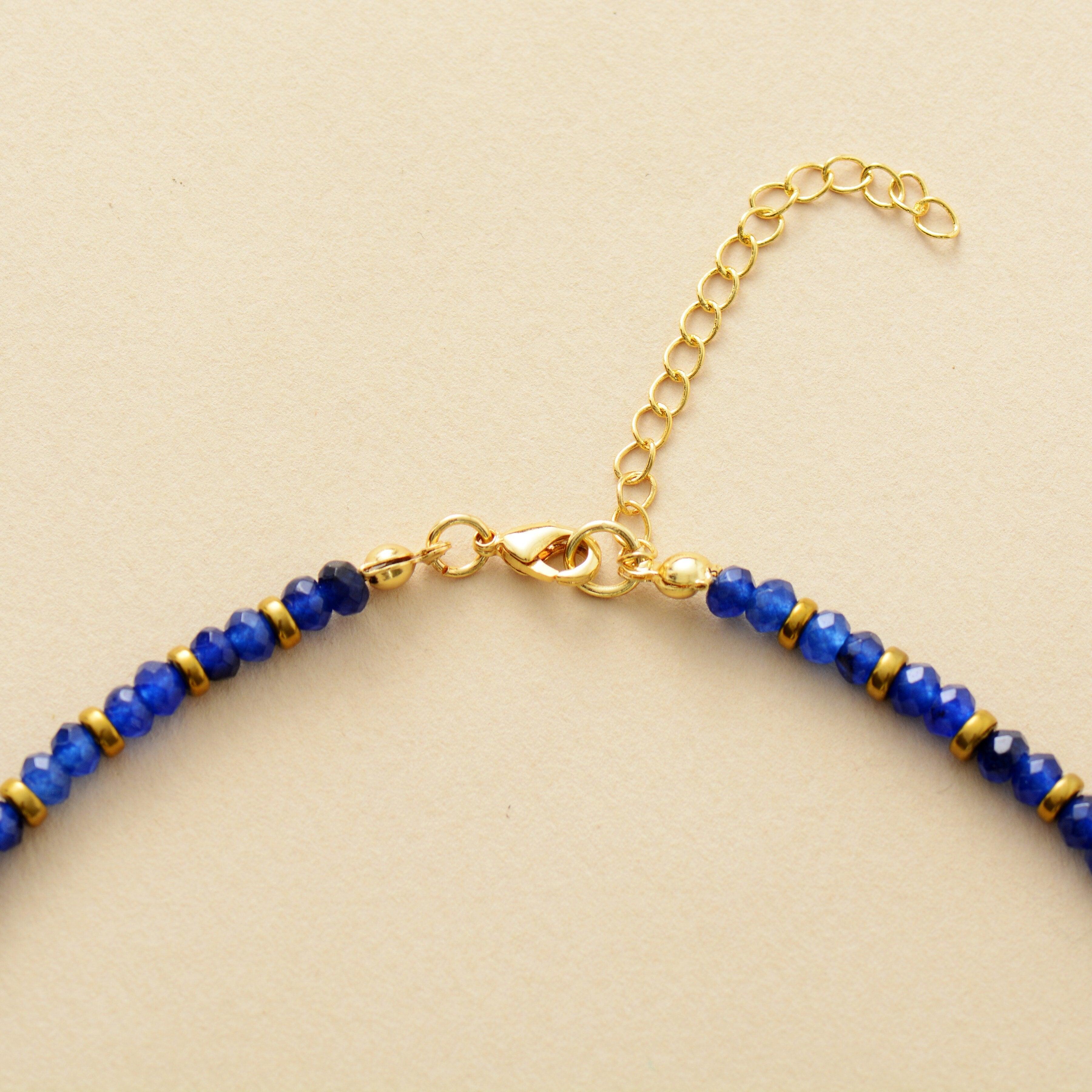 Lapislazuli Halskette "Wohlstand Hamsa Hand"