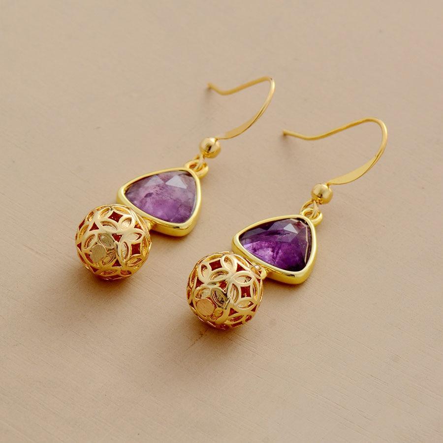 Ohrringe "Amethyst-Gold-Charme"