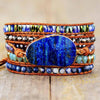 Mehrlagiges Armband mit azurblauem Lapislazuli