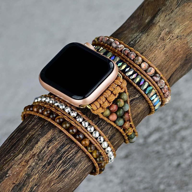 Apple Watch Uhrenarmband "Verstärkend" mit Tigerauge