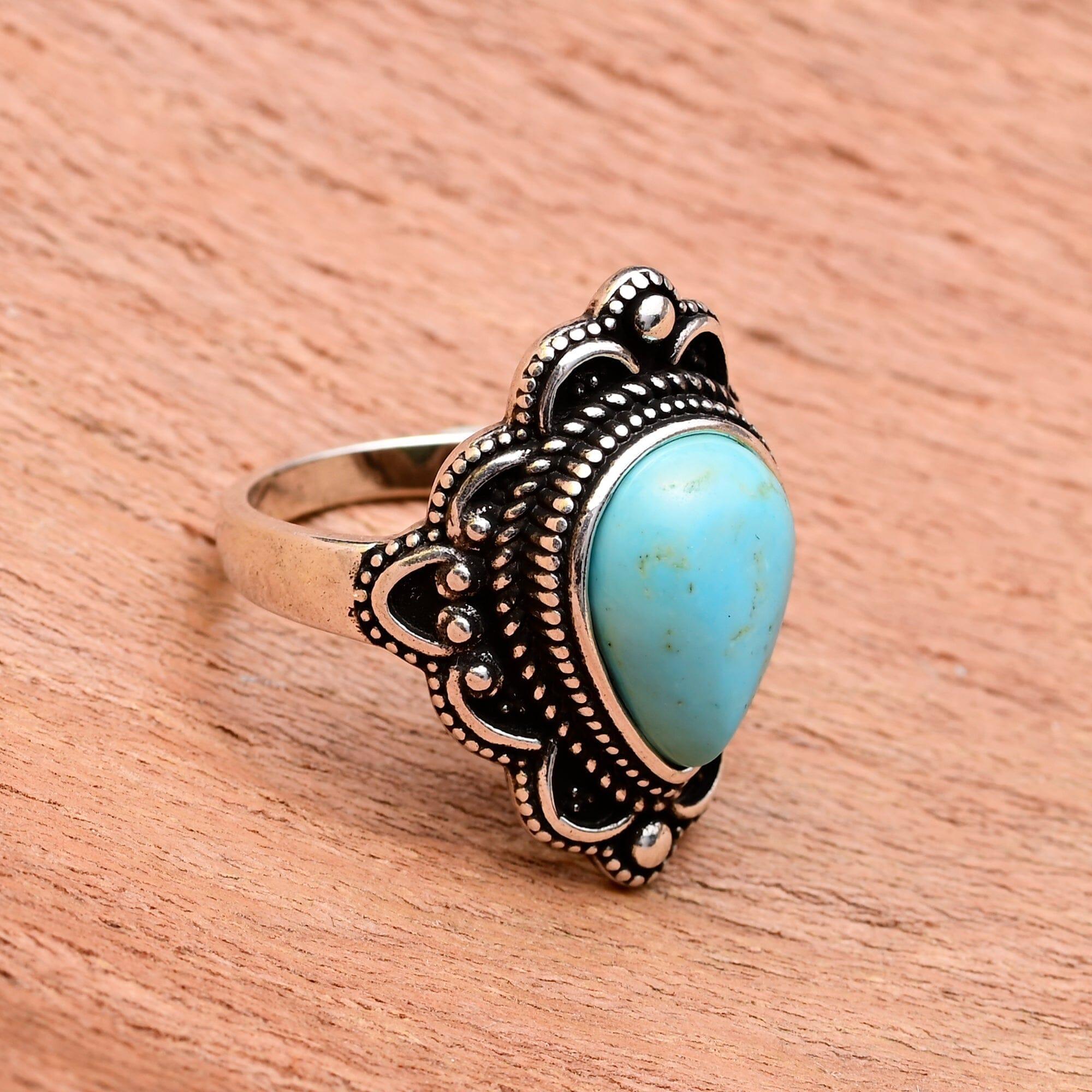 Floria - Statement Ring im Boho Stil mit Türkis