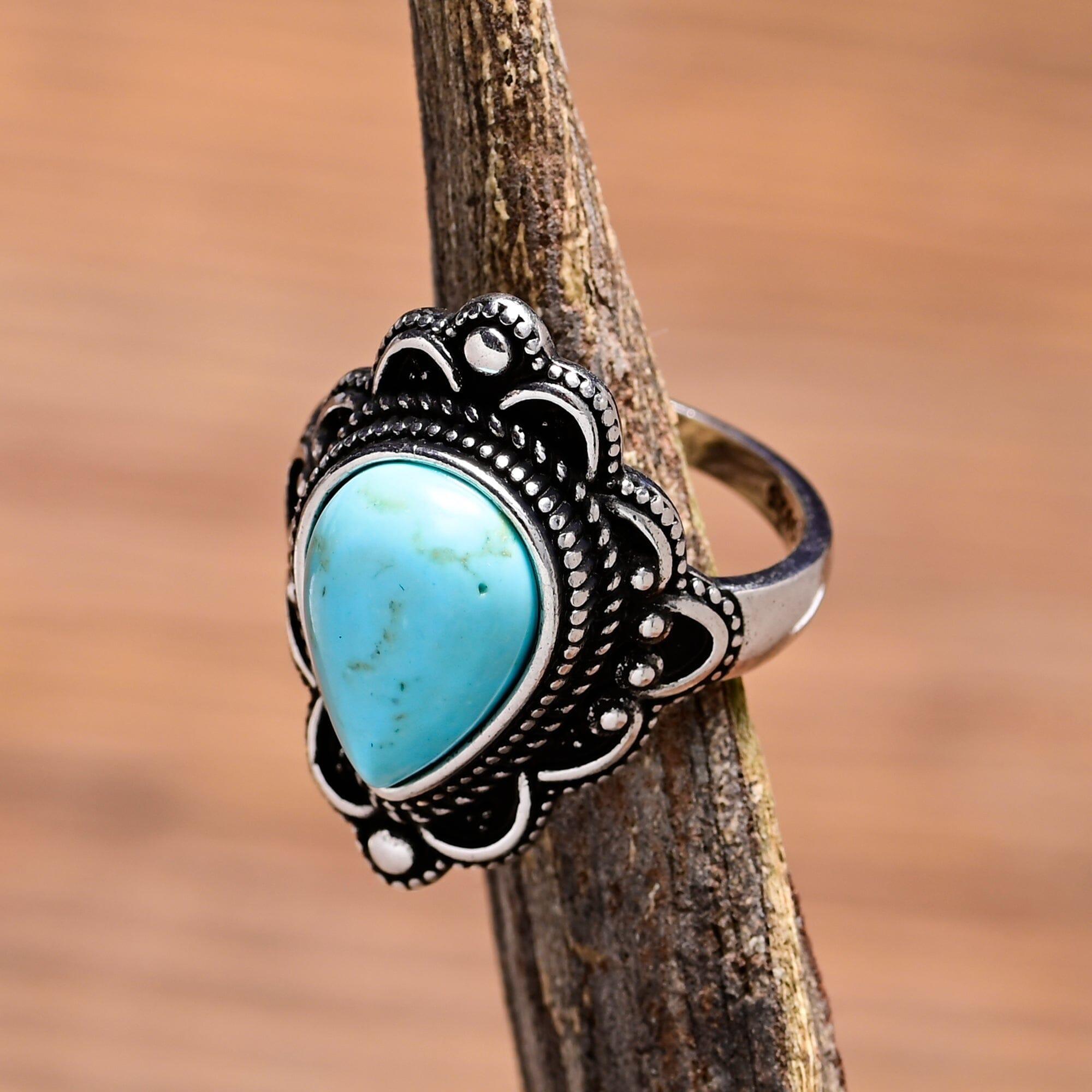 Floria - Statement Ring im Boho Stil mit Türkis