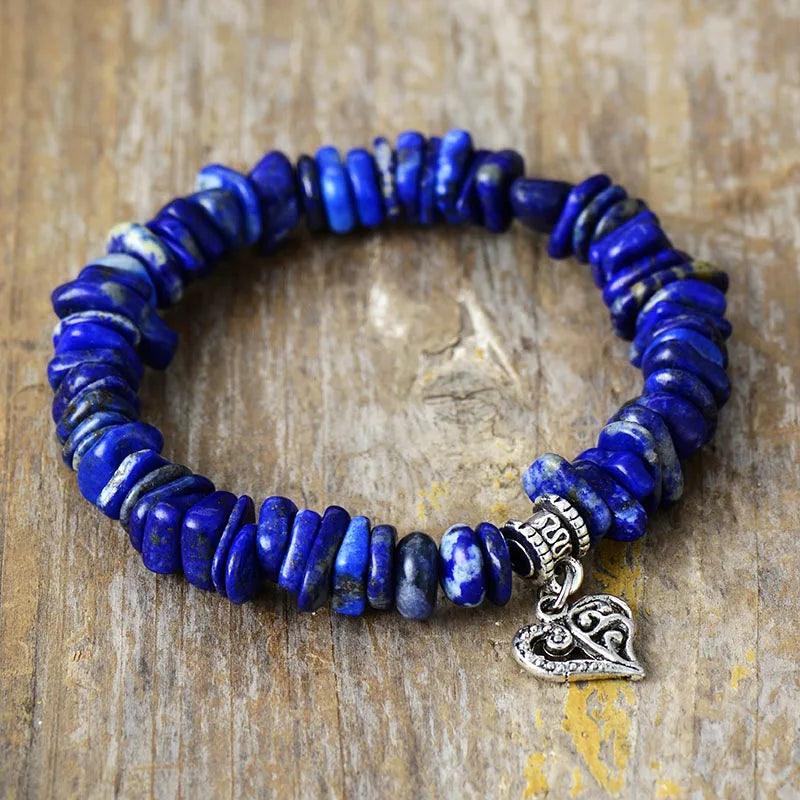 Armband „Azurblaue Gelassenheit“ mit Aquamarin & Lapislazuli