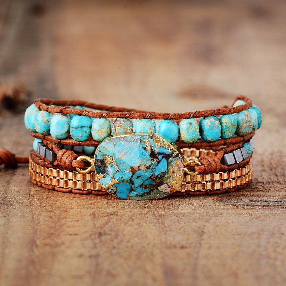 Türkis-Wickelarmband für Beruhigung