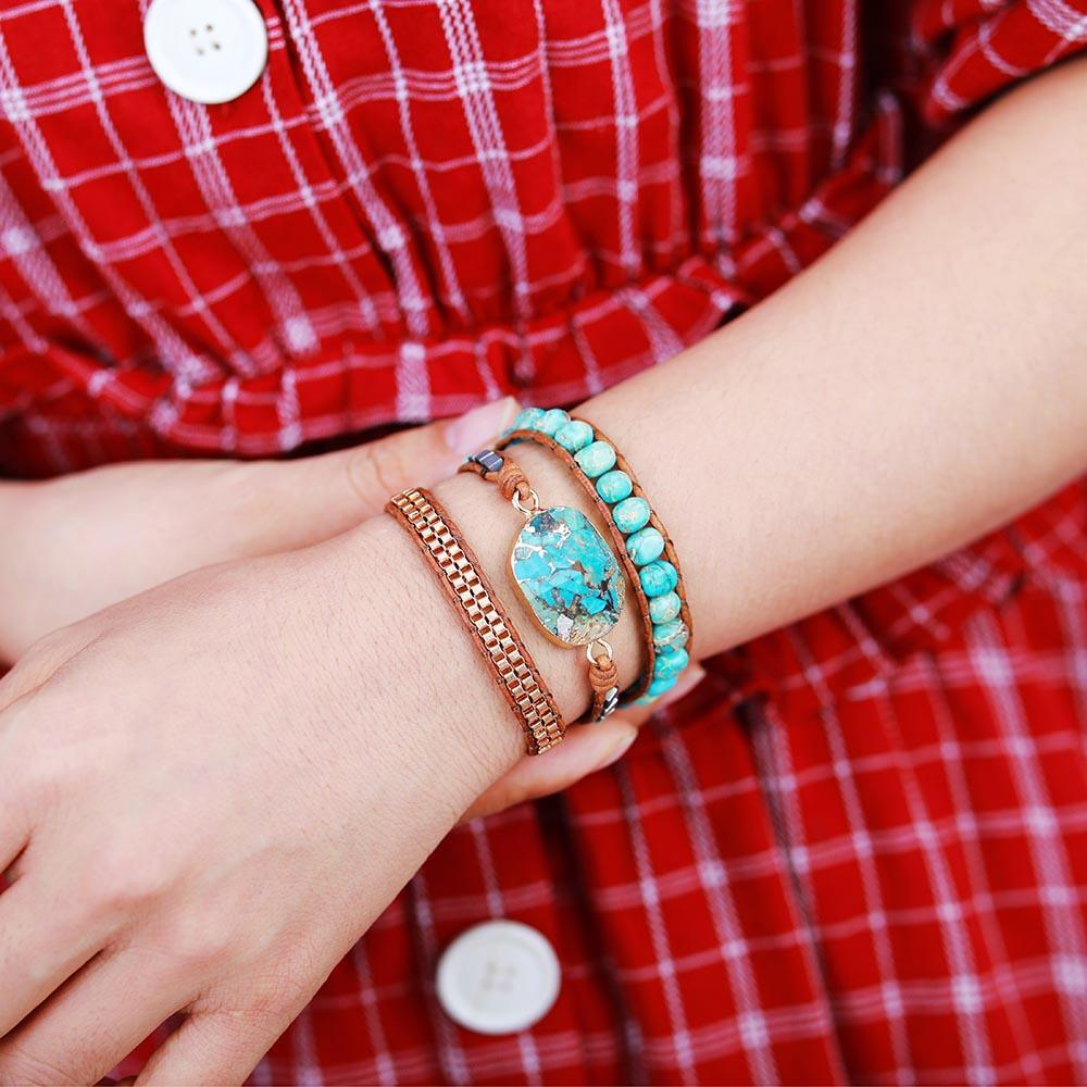 Türkis-Wickelarmband für Beruhigung