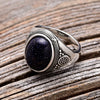 Vintage-Sternring "Maria" mit blauem Sandstein