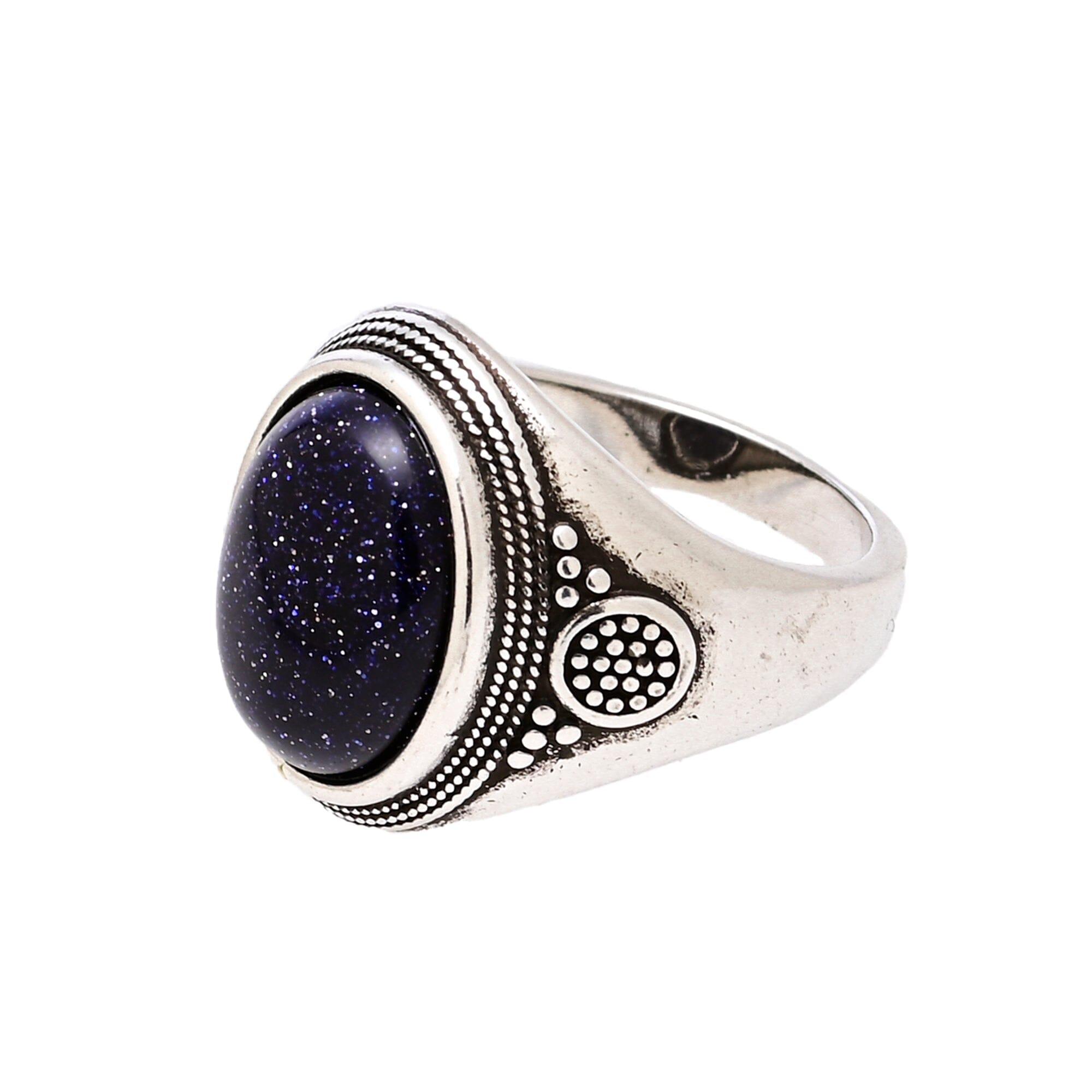 Vintage-Sternring "Maria" mit blauem Sandstein