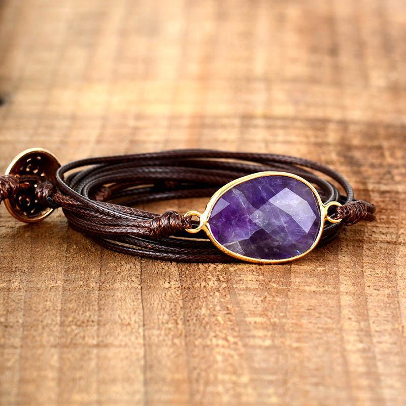 Wickelarmband mit Amethyst