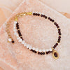 Armband "Seelenwunsch" mit Perle und rotem Tigerauge