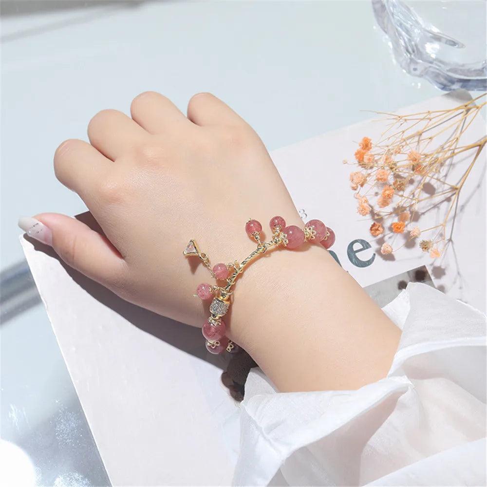 Armband aus Quarz "Goldene Aura"