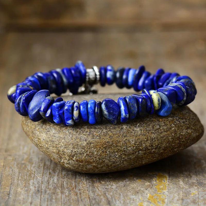 Armband „Azurblaue Gelassenheit“ mit Aquamarin & Lapislazuli