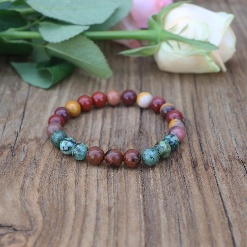 Mala + Armband Set für erdende Mookaite