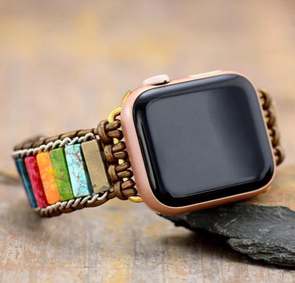 Apple Watch-Uhrenarmband “Energetisches” mit Kaiserlichem Jaspis & Howlite