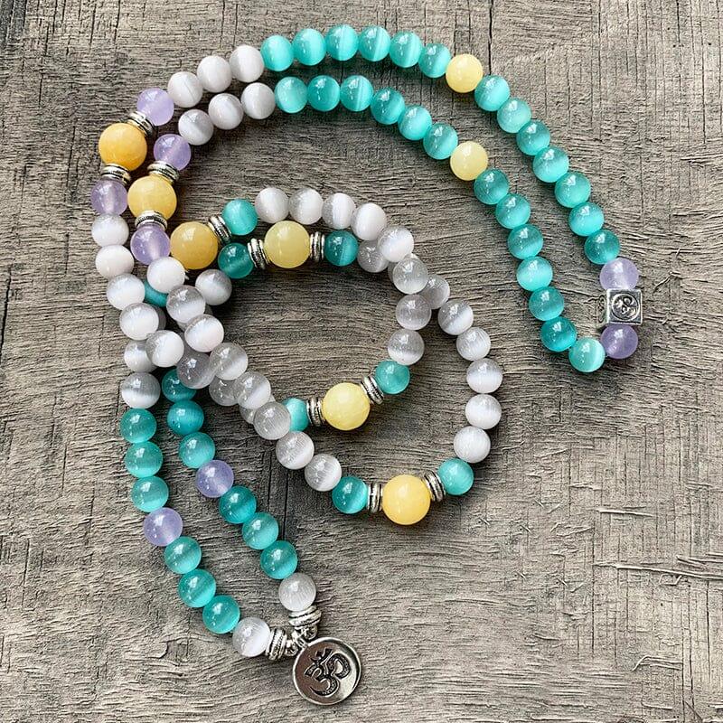 Mala Armband aus Opal und gelber Jade "Spirituelle Abundanz"