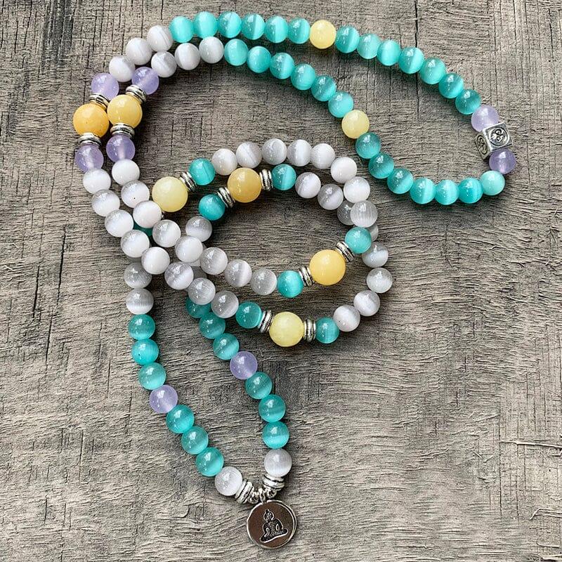 Mala Armband aus Opal und gelber Jade "Spirituelle Abundanz"