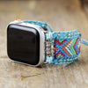 Gewebtes Smartwatch-Armband "Boho Bliss" mit Rosenquarz