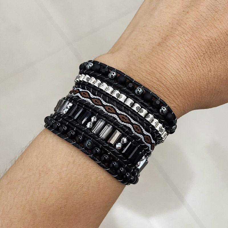 Mitternachtsmajestät Armband aus Hämatit und Onyx