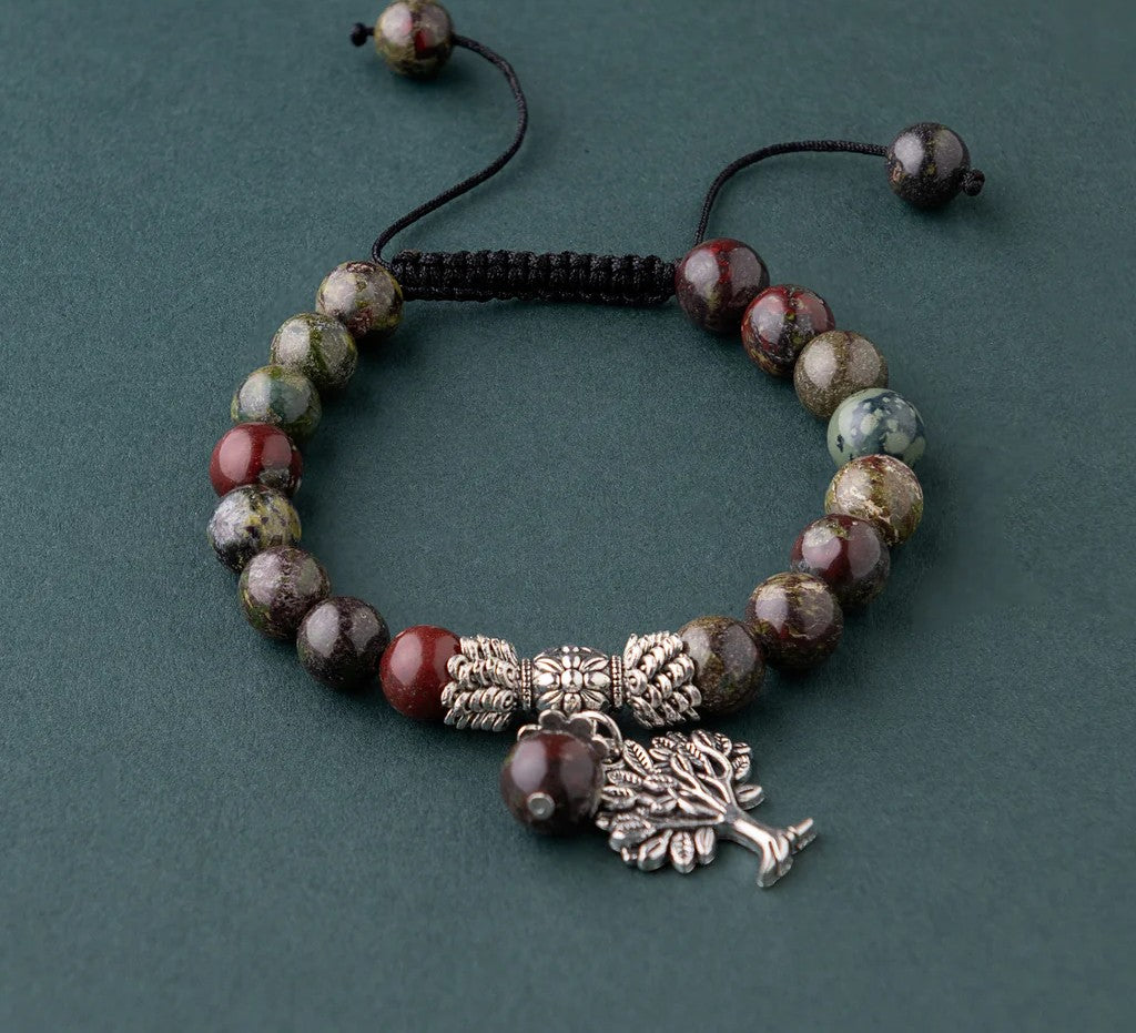 Drachenblut-Jaspis Lebensbaum Armband