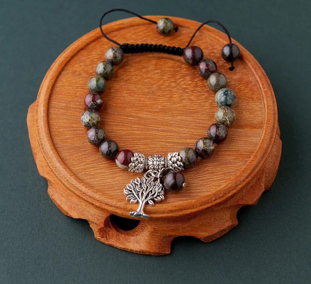 Drachenblut-Jaspis Lebensbaum Armband