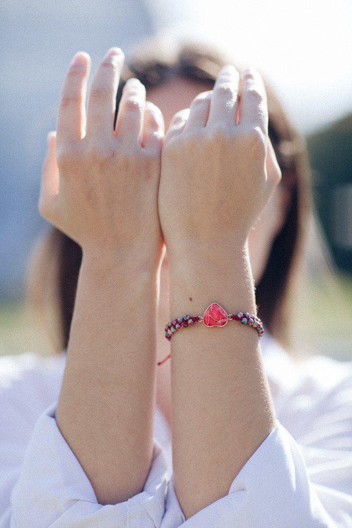 Geflochtenes Herz-Armband "Erbitterte Leidenschaft"