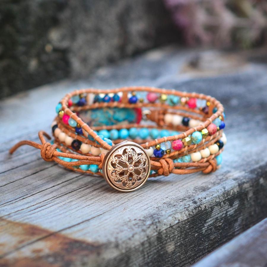 Heilungs-Wickelarmband im Boho-Chic-Stil