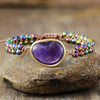 Armband "Gewebte Weisheit" mit Amethyst & Lapislazuli