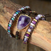 Mehrlagiges Amethyst-Armband "Ozean der Ruhe"