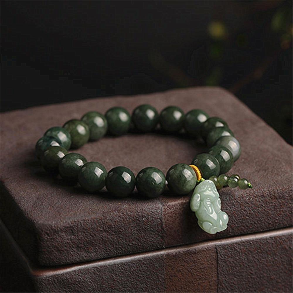 Feng-Shui Jade Armband mit Pixiu Anhänger