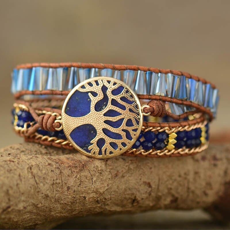 Lapislazuli Wickelarmband "Baum des Lebens"