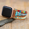 Quadratisches Apple Watch Uhrenarmband aus vibrierendem Jaspis-Edelstein