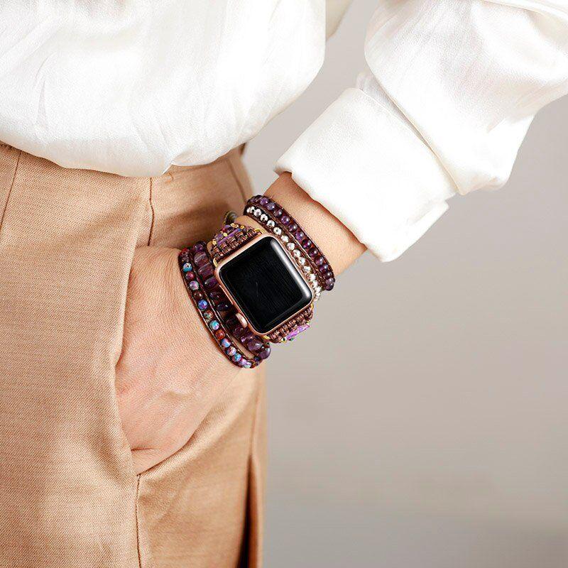 Zeitloses Glück - Amethyst Apple Watch-Uhrenarmband