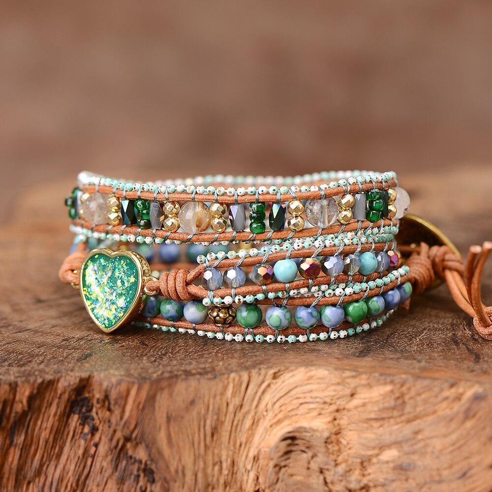 Wickelarmband "Mystischer wald" mit Opal