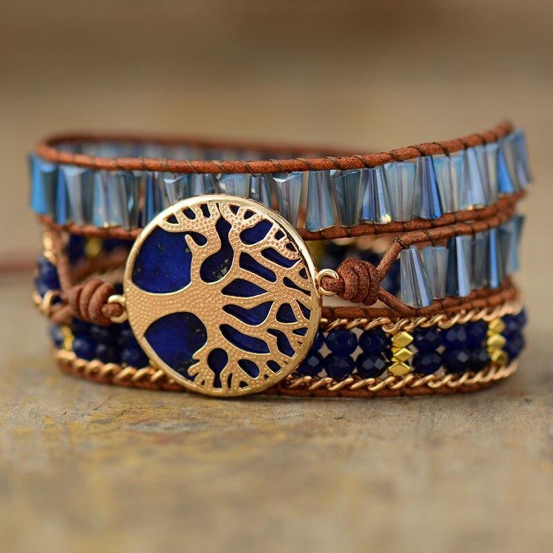 Lapislazuli Wickelarmband "Baum des Lebens"