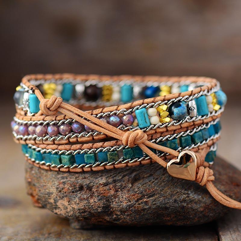 Wickelarmband "Zierlicher Herz-Opal"