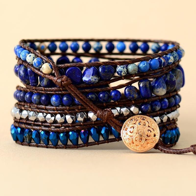 Tiefblauer Nachthimmel Lapislazuli Armband