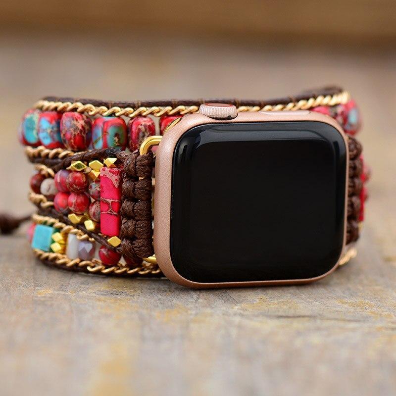 Apple Watch-Uhrenarmband "Roter Kaiserlicher Jaspis Edelstein"