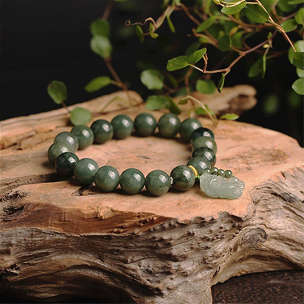 Feng-Shui Jade Armband mit Pixiu Anhänger