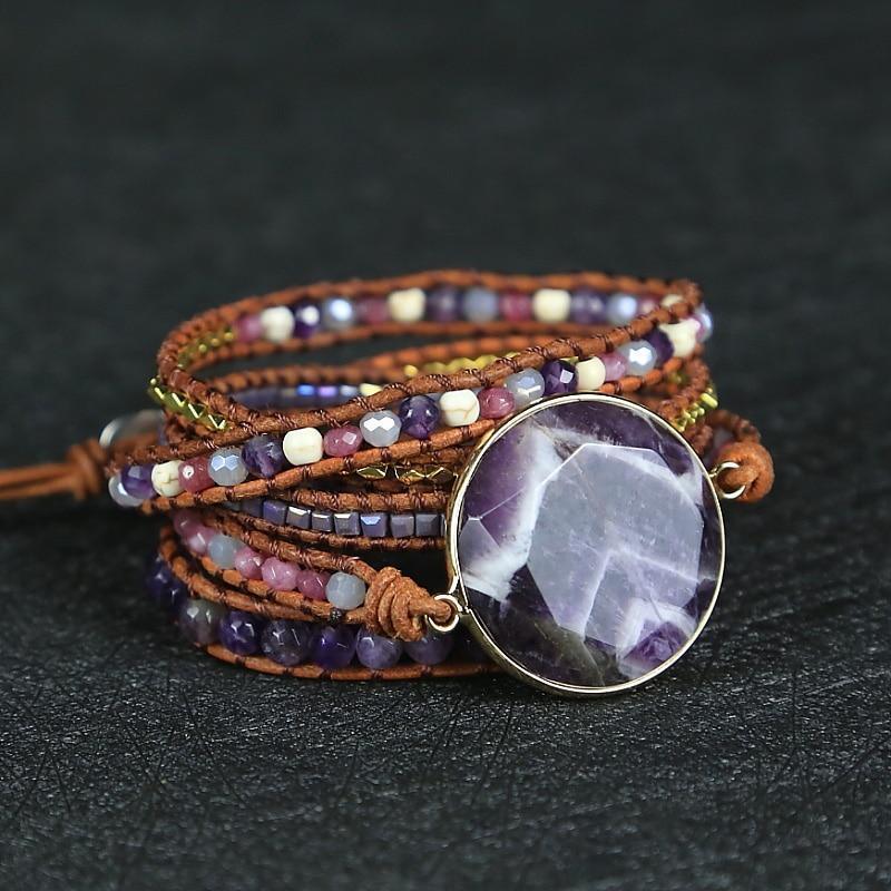 Wickelarmband "Beruhigend Rund" aus Amethyst