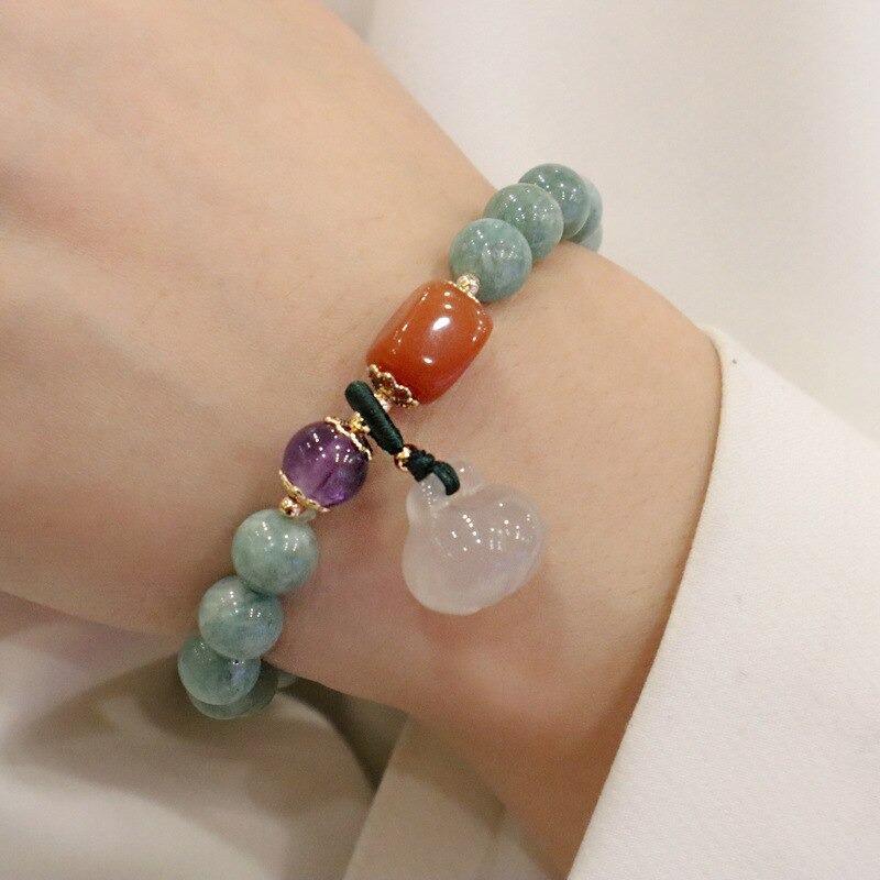 Armband "Natürliche Vitalität" aus Jade und Amethyst Perlen