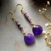 Ohrringe mit Amethyst und Rhodonit "Enigmatische Schönheit"