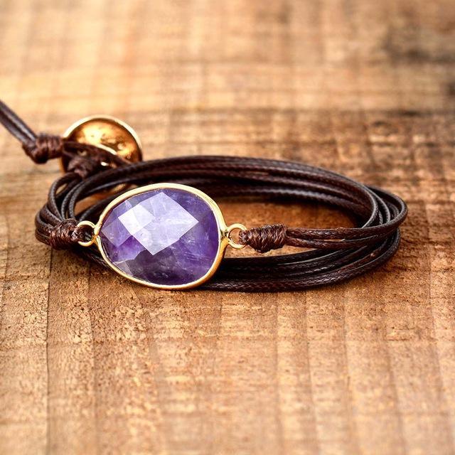 Wickelarmband mit Amethyst