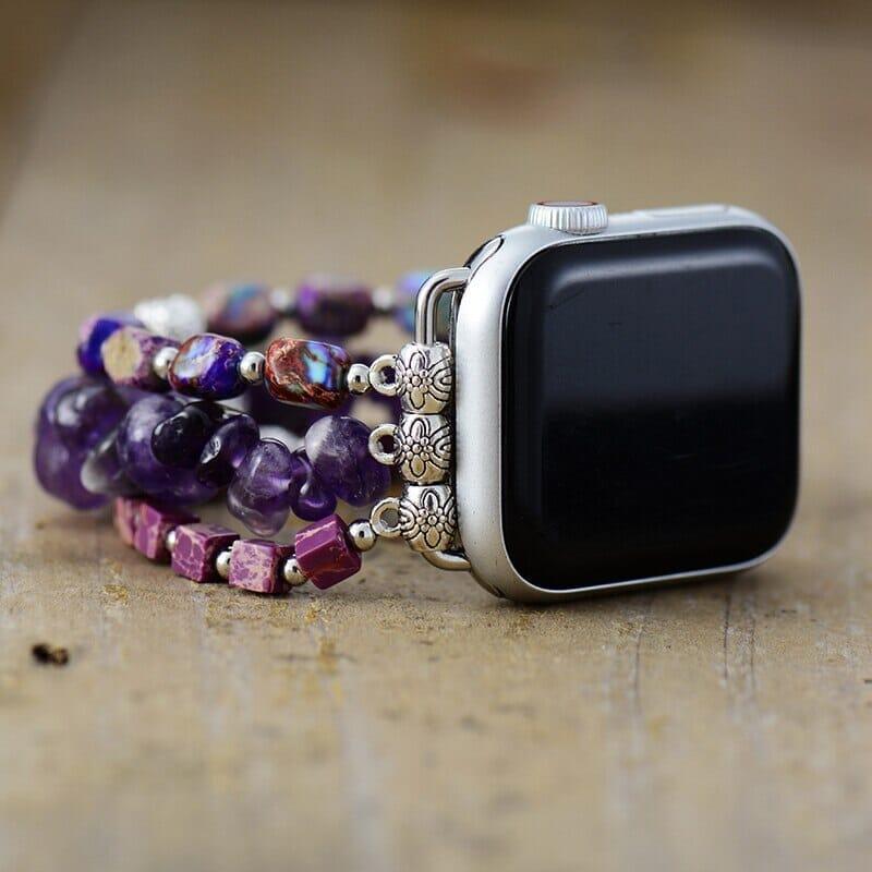 Smartwatch-Armband "Erde und Geist" mit Jaspis und Amethyst